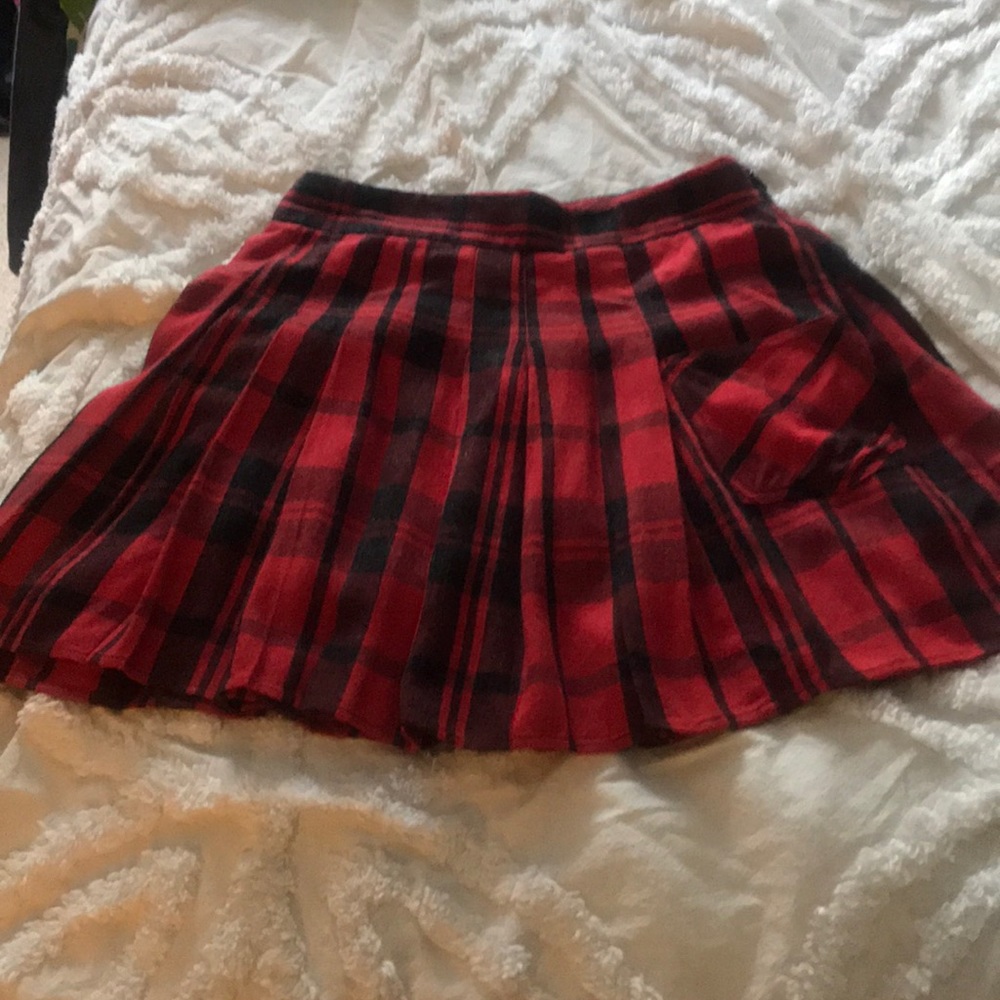 Cutest Free People Red Plaid Skirt